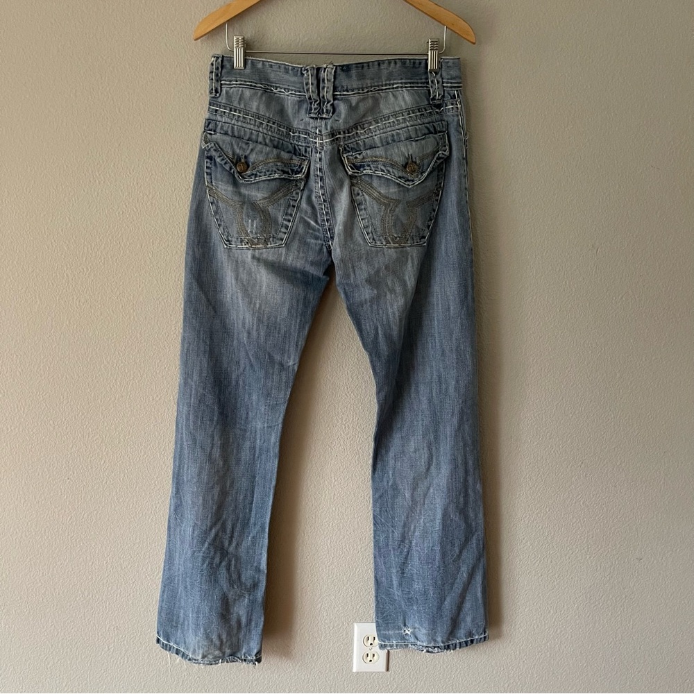 Division E Flap Pockets Distressed Bootcut Jeans … - image 2